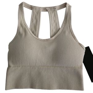 Velocity Ribbed Seamless Aurora Bra Size Small Mist Sand